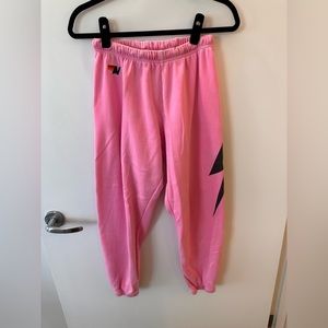 Aviator Nation Pink Lightning Bolt Sweatpants